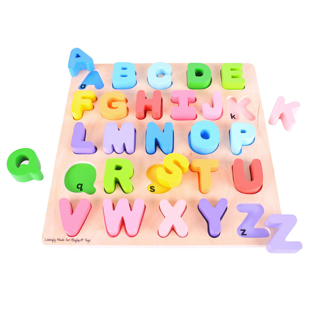 Bigjigs Toys, układanka Literki Alfabetu