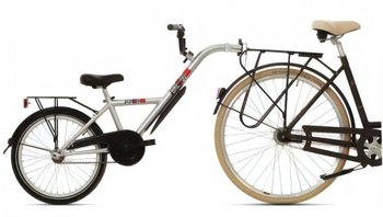Bike2go, Rower przyczepka, Aanhangfiets Junior 20", srebrny - BIKE2GO