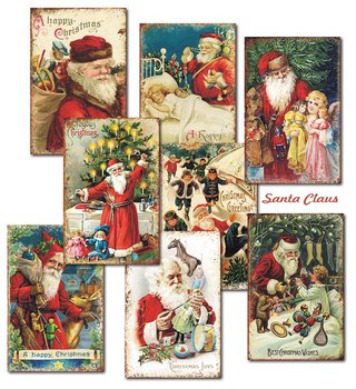 Bileciki Prezentowe – Karneciki -Papiery Do Scrapbookingu Zestaw M73 Mini - Mini Święty Mikołaj Boże Narodzenie 24Szt - Decorer