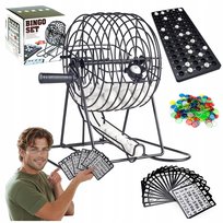 Bingo Gra Towarzyska Rodzinna Lotto Maszyna Losująca Karty Żetony Deluxe