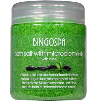 BINGOSPA, Niepieniąca Sól do kąpieli z mikroelementami i aloesem, 550g - BINGOSPA