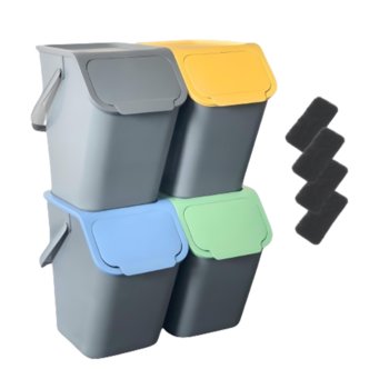 BINI pojemnik do segregacji odpadów set 4 szt + 4 filtry - PRACTIC