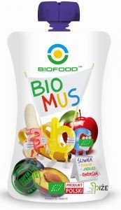 Bio Food, mus śliwka banan jabłko w tubce, 90 g - Bio Food