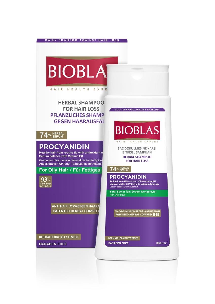 Фото - Шампунь Bioblas, Procyjanidyna ziołowy szampon przeciw wypadaniu włosów przetłuszc