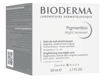 Bioderma Pigmentbio Night Renewer, rozjaśniający krem na noc redukujący przebarwienia, 50 ml - Bioderma