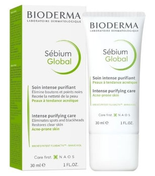 Bioderma, Sebium Global, krem przeciwtrądzikowy do twarzy, 30 ml - Bioderma