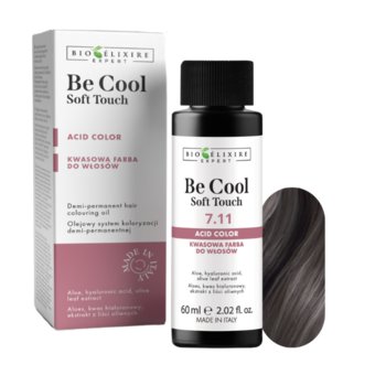 BIOELIXIRE Kwasowa farba do włosów Be Cool SOFT TOUCH - 7.11 Średni intensywny popielaty blond/Medium Intense Ash Blonde - 60ml - Bioelixire