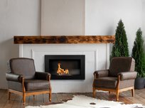 Biokominek wiszący z szybą 650x400 Slim czarny strukturalny mat