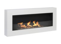 Biokominek wiszący z szybą 900x400 Box biały strukturalny mat