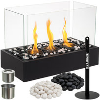 Biokominek Wolnostojący do Domu Bezdymny Bio Kominek na Bioetanol + Kamyki