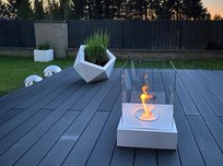 Biokominek  Wolnostojący Sunset Garden Biały