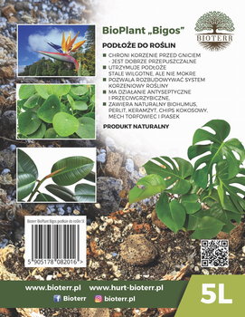 Bioplant Bigos Podłoże Do Roślin 5L Premium + Sphagnum