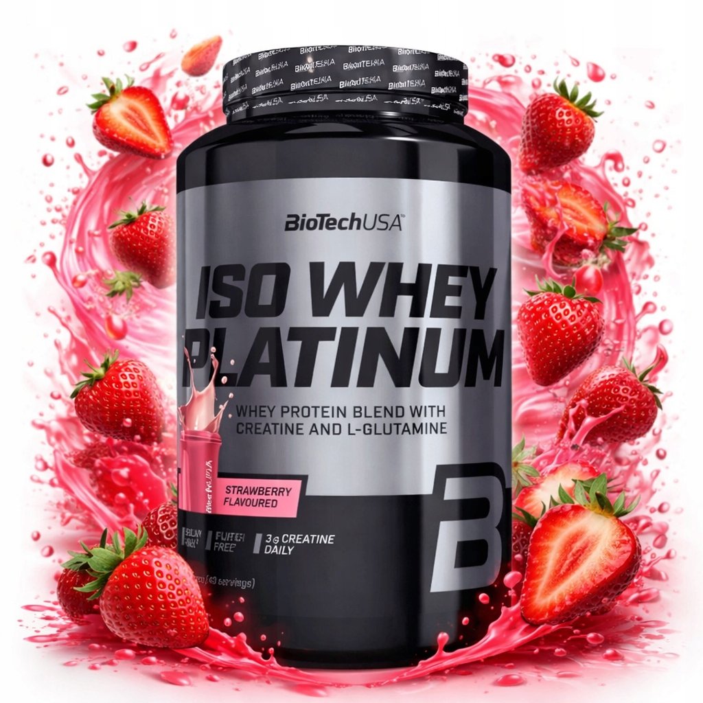 BioTech Iso Whey Platinum 908 g Strawberry IZOLAT WPC WPI KONCENTRAT ...