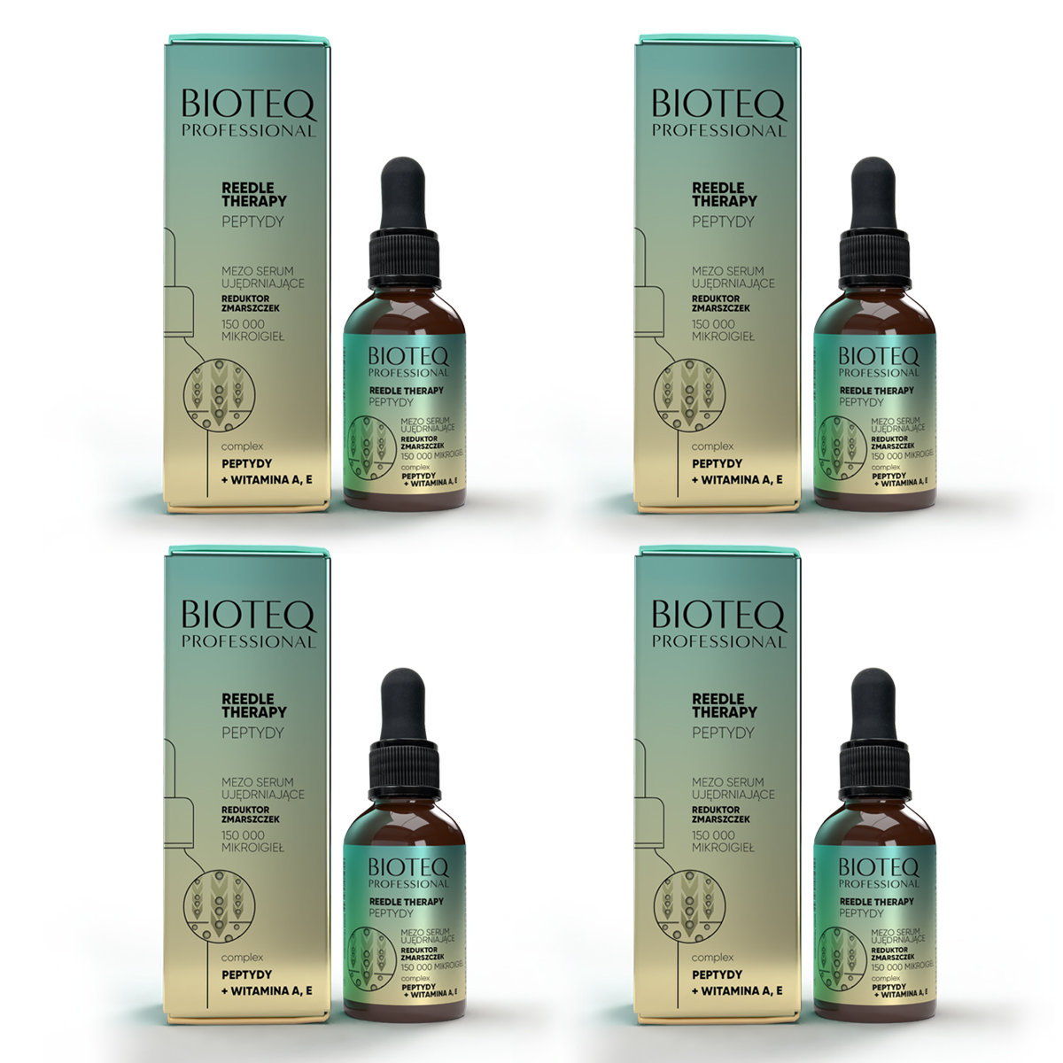 BIOTEQ REEDLE THERAPY SET 4x PEPTIDES 30 ml - zestaw 4 sztuk mezo serum ...