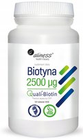 Biotyna 2500 mcg QualiBiotin x 120 tabl. VEGE suplement diety || Aliness