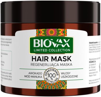 BIOVAX Limited regenerująca maska Avocado & Miód manuka 250 ml - Biovax