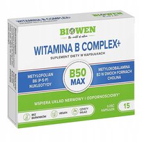 Biowen Witamina B Complex+ 15 kapsułek Energia Odporność B1 B12 Blister