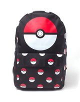 Bioworld, Plecak sportowy, Pokeball All-Over Print Pokemon, czarny, 20l 