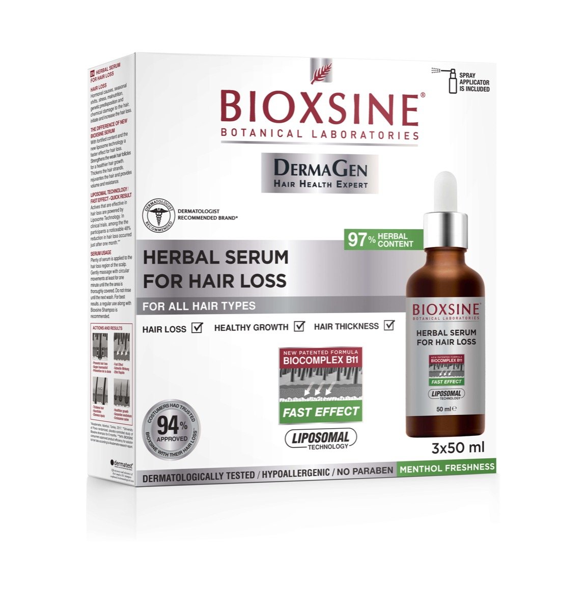 Zdjęcia - Szampon Bioxsine DermaGen Serum przeciw wypadaniu włosów, 3 x 50 ml