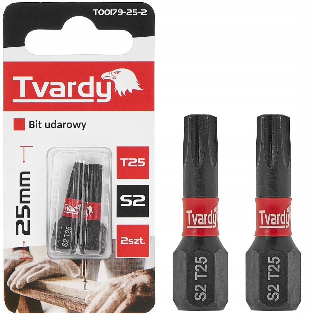 BIT UDAROWY T25 25mm S2 twardy hartowany KOŃCÓWKA DO WIERTARKI