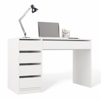 Biurko ARTO BIAŁE 120 CM 5 Szuflad Szafka Nowoczesne Do Pracy Domu Biura