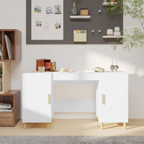Biurko, Białe, 140X50X75 cm, Materiał Drewnopochodny