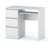 Biurko Białe Komputerowe 3 Szuflady 90 CM Szkolne Gamingowe Meble