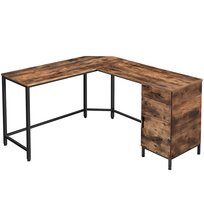 Biurko ciemny brąz duże narożne Loft BEGRYF 150x137x75