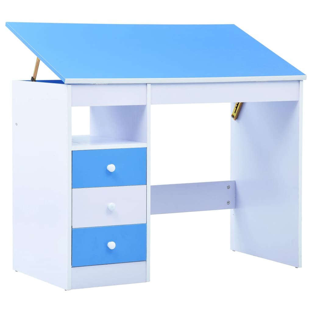 Фото - Офісний стіл VidaXL Biurko dla dzieci regulowane niebieskie 100 cm  z regulacją wysokośc 