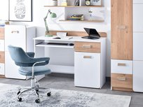 Biurko dla dzieci tradycyjne białe 120 cm MEBEL-PARTNER Codi z szafką