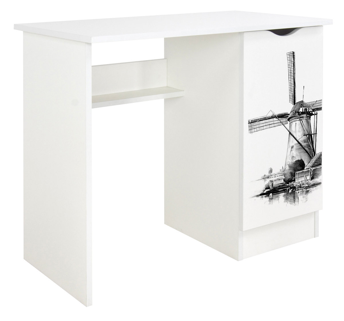 Фото - Офісний стіл Roma Biurko dla dzieci tradycyjne białe 90 cm Krakpol  - 'Wiatrak' 