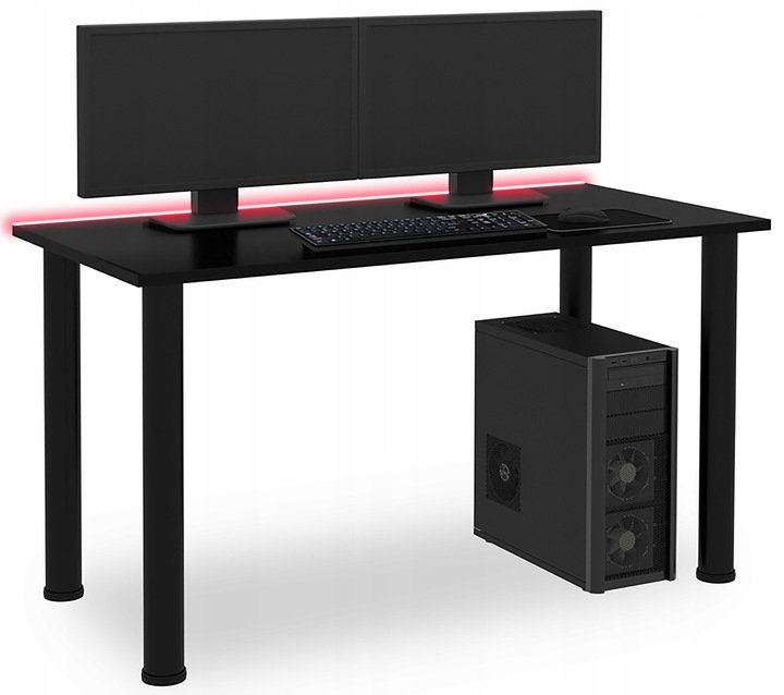 Фото - Офісний стіл Biurko do gabinetu gamingowe czarne 135 cm GAMET BASIC