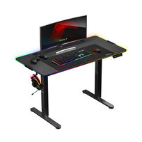 Biurko do gabinetu gamingowe czarne Huzaro Hero 8.2 RGB LED Black z podświetleniem