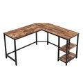 Biurko do gabinetu narożne brązowe 138 cm Vasagle&nbsp;-&nbsp;Vasagle