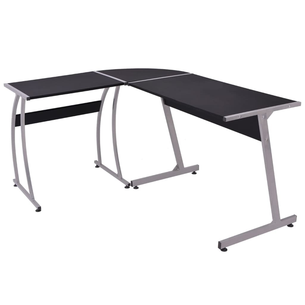 Biurko do gabinetu narożne czarne 152 cm vidaXL