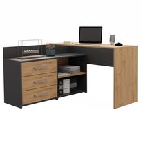 Biurko do gabinetu narożne dąb artisan 120 cm Topeshop Dany