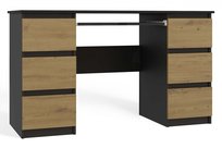 Biurko do gabinetu tradycyjne antracetowe 130 cm Topeshop Kuba
