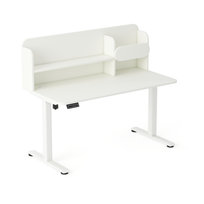 Biurko elektryczne AXIO Prostokąt 1000x650 z nadstawką stelaż biały/blat biały rozmiar 3-4