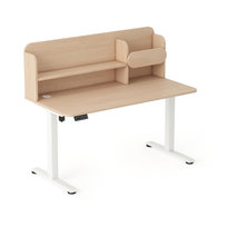 Biurko elektryczne AXIO Prostokąt 1200x650 z nadstawką stelaż biały/blat brzoza rozmiar 5-6