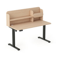 Biurko elektryczne AXIO Prostokąt 1200x650 z nadstawką stelaż czarny/blat brzoza rozmiar 3-4