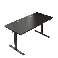 Biurko elektryczne gamingowe czarne carbon 160x80 regulowane elektrycznie 72-118 cm