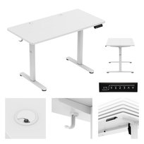 Biurko elektryczne Mark Adler Leader 6.9, z blatem o wymiarach 120x60, regulacja wysokości 72-118cm, metalowy stelaż, Biały