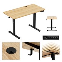 Biurko elektryczne Mark Adler Leader 6.9, z blatem o wymiarach 120x60, regulacja wysokości  72-118cm, metalowy stelaż, czarny