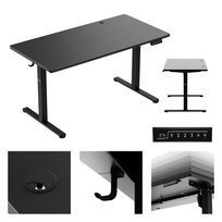 Biurko elektryczne Mark Adler Leader 7.3, z blatem o wymiarach 140x60, regulacja wysokości 72-118cm, metalowy stelaż, Czarny