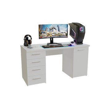 Biurko gamingowe białe z szufladami ARCALIS926 - PLAY YOUR space