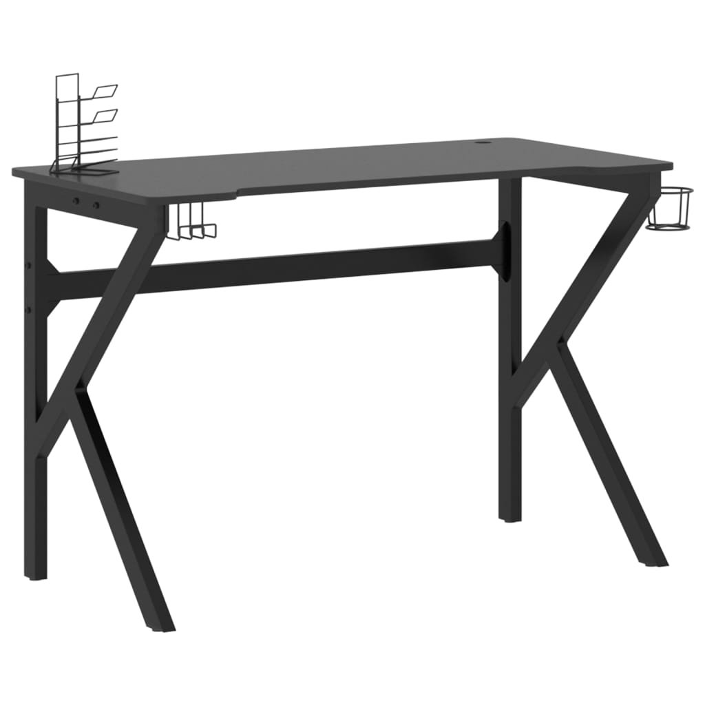 Biurko gamingowe czarne 110 cm vidaXL