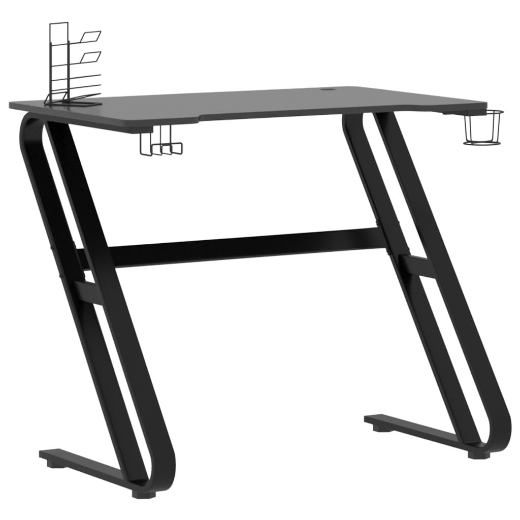 Biurko gamingowe czarne 90 cm vidaXL