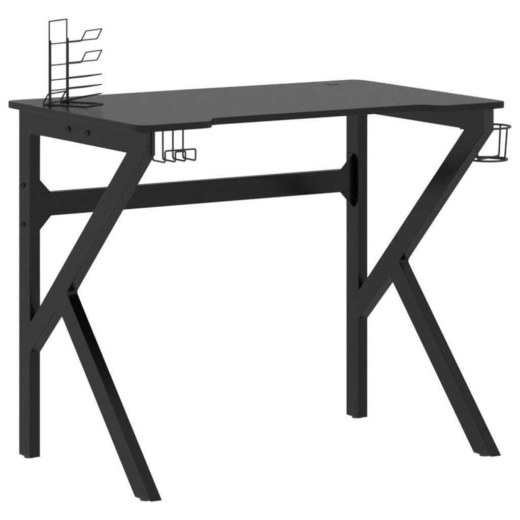 Biurko gamingowe czarne 90 cm vidaXL