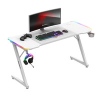 Biurko gamingowe Huzaro Hero 3.3 RGB białe z podświetleniem