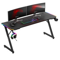 Biurko Gamingowe Huzaro Hero 4.8, 160 x 60 x 74 cm, Czarne z podświetleniem RGB